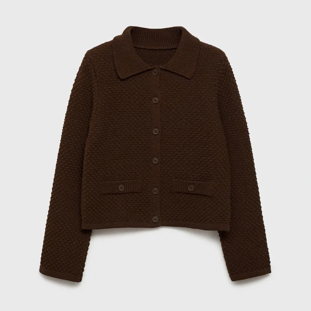 Mango Brown polo neck jacket NWT